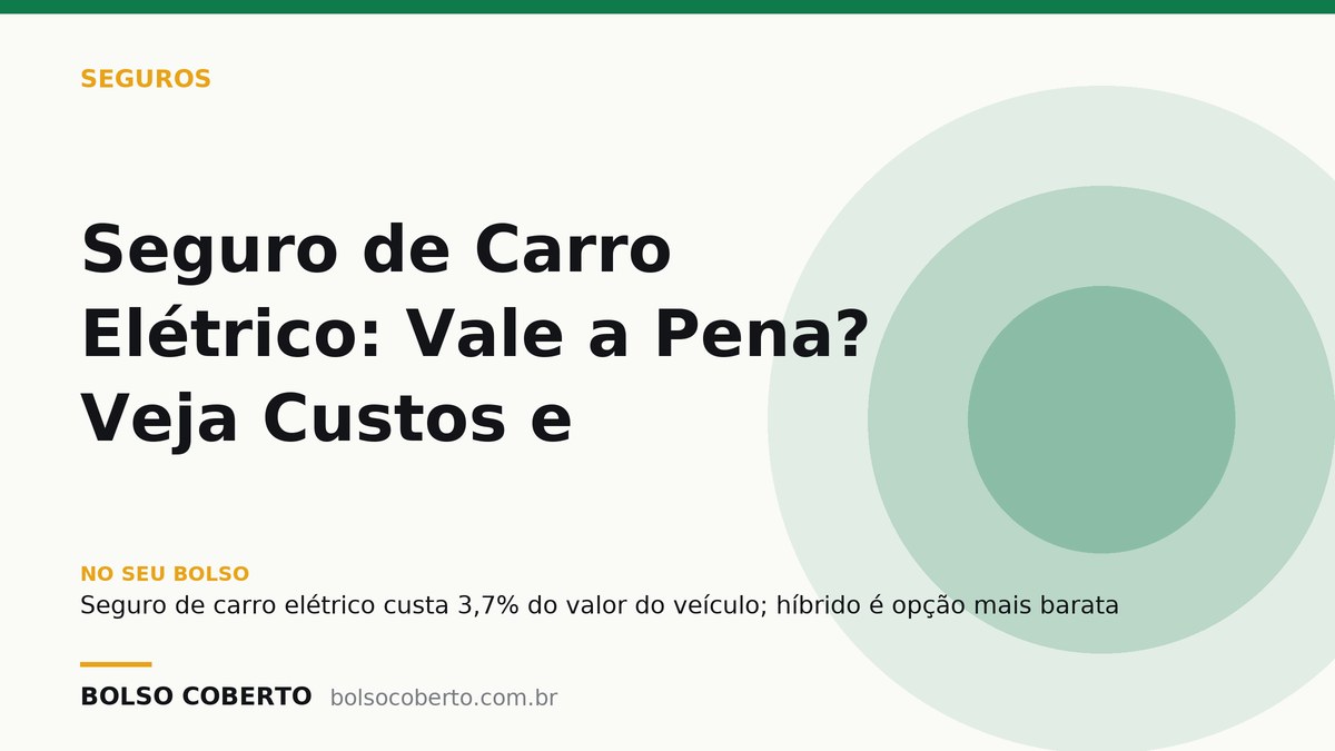 Seguro de Carro Elétrico: Vale a Pena? Veja Custos e Comparativo